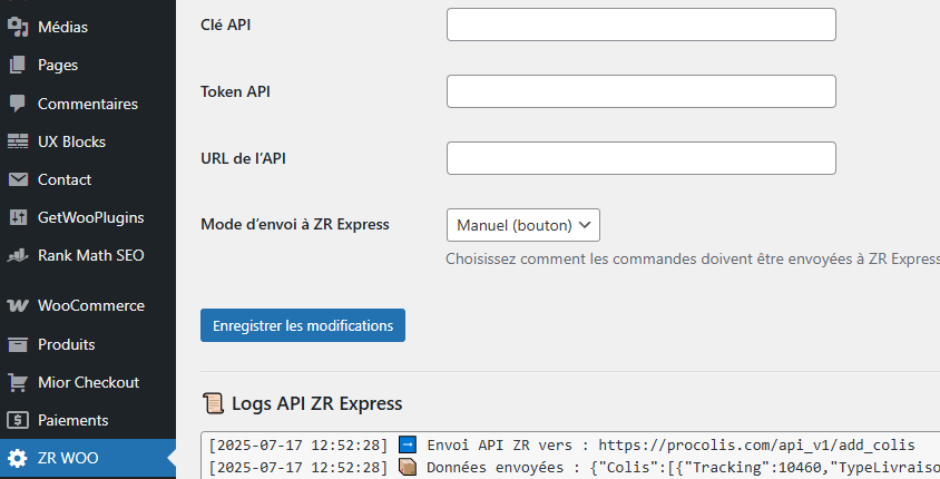 ZR WOO sur WordPress
