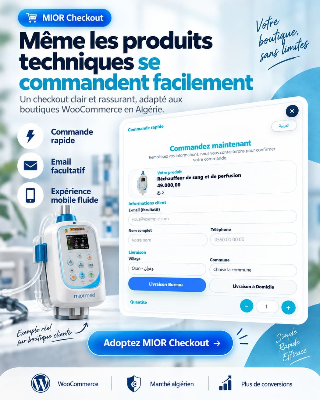 MIOR Checkout commande rapide Algérie