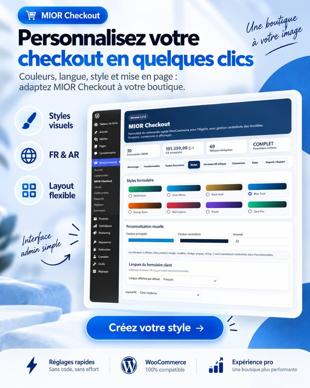 MIOR Checkout personnalisation WooCommerce