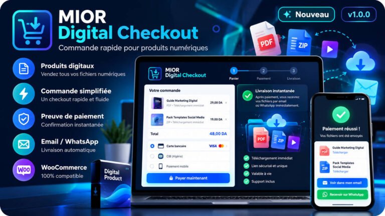 MIOR Digital Checkout : formulaire de commande pour produits numériques WooCommerce