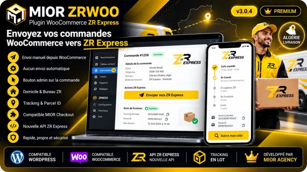 ZRWOO — Envoyez vos commandes WooCommerce vers ZR Express en 1 clic